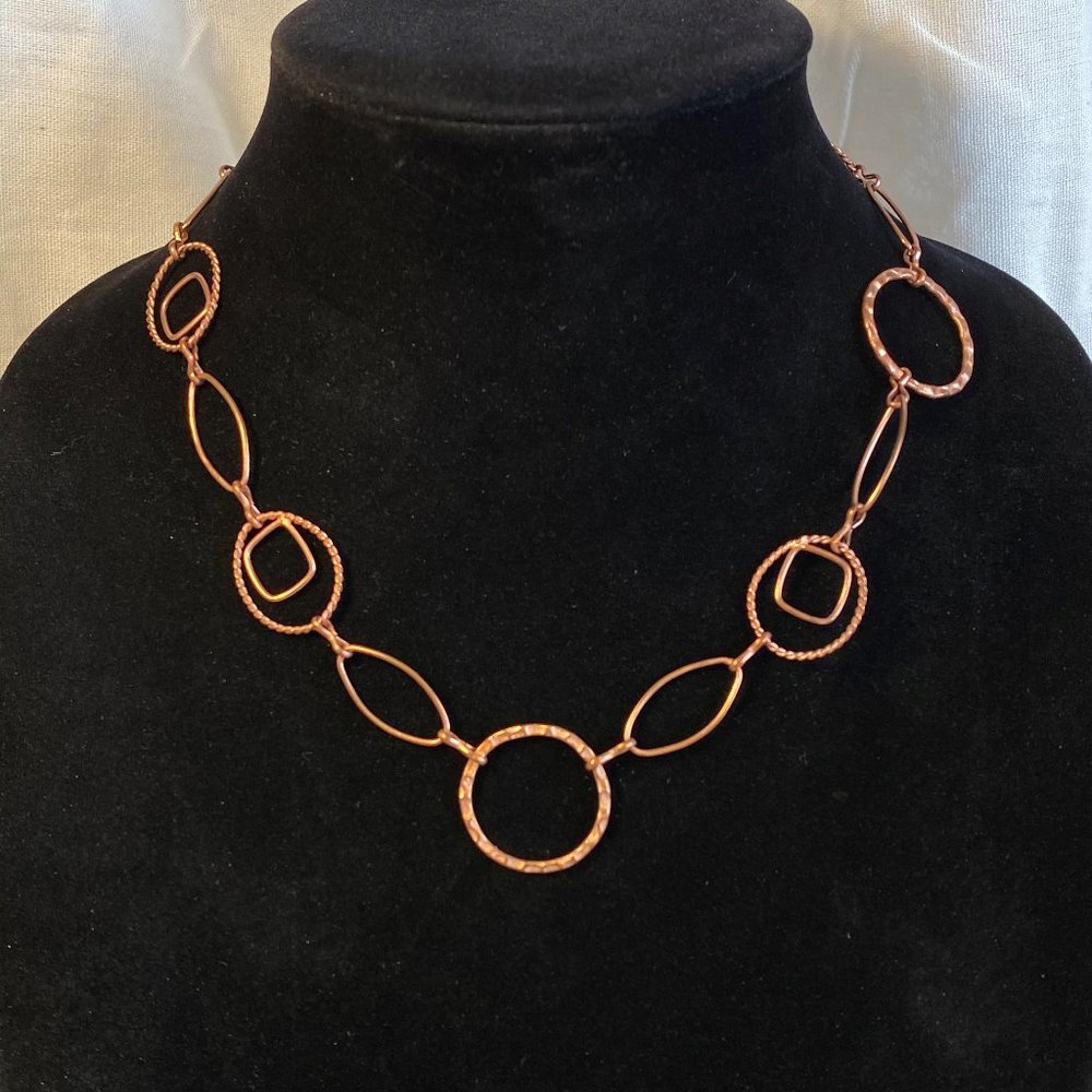 Elegant Vintage copper modern loops necklace